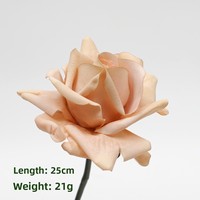 Bouquet de roses en soie à tige unique, branche courte, pour arrangements et décorations, avec toucher hydratant et aspect réaliste, pour la décoration de table de mariage