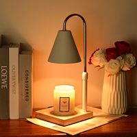Lampe chauffante électrique réglable pour bougies Brûleur à mazout en métal Diffuseur d'aromathérapie Lampe de table à gradation continue Lampe chauffante pour bougies
