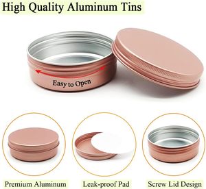 Emballages cosmétiques ronds en aluminium rose gold de 5g, 10g, 15g, 20g, 30g, 50g, 60g - Product Image 4