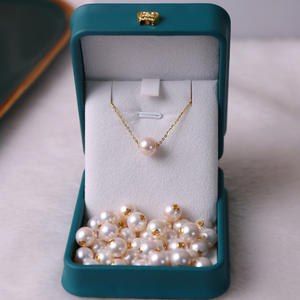 Perles de Zhuji en gros, 7-8 mm, rondes, sans défaut, forte luminosité, collier en perles d'eau douce d'aquaculture naturelle avec chaîne de pull - Product Image 1