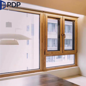 Fenêtres en bois insonorisées attrayantes avec couvercles en aluminium en verre trempé pour appartement villa cuisine entrée sous-sol hôtel - Product Image 3