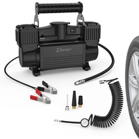 Compresseur d'air portable robuste à double cylindre 12V 150PSI en métal avec gonflage rapide des pneus pour voitures et MPV
