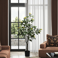 Arbre artificiel haut de gamme en pot, Faux Osmanthus Fragrans, Écologique, Durable, Décoration intérieure et extérieure, Haute simulation
