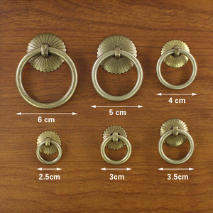 Chinese <b>Antique</b> <b>Brass</b> Ring Handle Cabinet <b>Door</b> Drawer Pull Durable Single Hole Design - Product Image 2