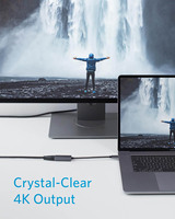محول عالي الجودة من النوع C إلى HDMI أنثى بغلاف ألومنيوم، محول USB من النوع C إلى HDMI بدقة 4K وتردد 60 هرتز مطلي بالنيكل