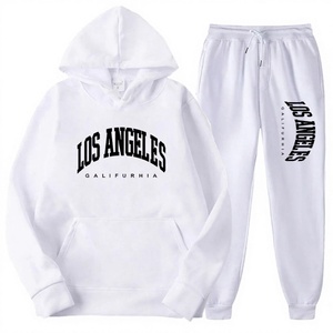 ชุดเซ็ต 2 ชิ้นสำหรับฤดูหนาว เสื้อฮู้ดแขนยาวลำลองสำหรับผู้หญิง กางเกงขายาวเอวสูง สตรีทแวร์ ชุดออกกำลังกายน้ำหนักเบา - Product Image 1