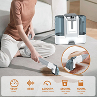 Petit aspirateur à main électrique professionnel pour tapis, idéal pour la maison, la voiture, les canapés, le nettoyage des tissus, le nettoyage humide/sec, utilisation hôtelière