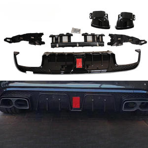 W205 khuếch tán ABS phía sau Bumper khuếch tán bóng đen phía sau môi với ống xả lời khuyên cho Mercedes W205 barbus phong cách - Product Image 1