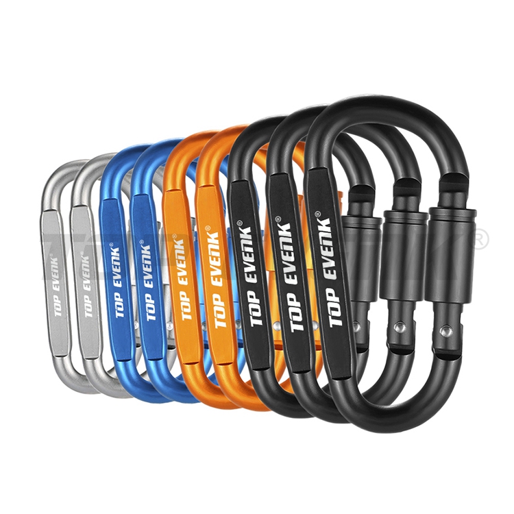 Карабины из авиационного алюминия с D-образным кольцом, зажим, винтовой замок для ворот, пружинный карабин для скалолазания, для гамака