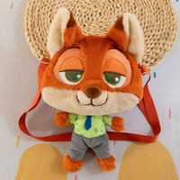 Sac à dos portable de luxe Zootopia en peluche, imperméable, avec fermeture éclair, super doux, pour animaux en peluche, en coton PP
