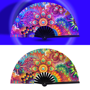 Uv gấp quạt tay với ánh sáng-up thiết kế tiếng ồn lớn người hâm mộ khiêu vũ cho câu lạc bộ đêm bên tre Thủ công mỹ nghệ DJ người hâm mộ - Product Image 3