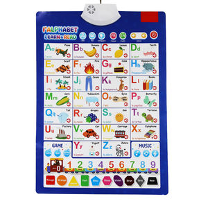 Póster Interactivo Electrónico de Alfabeto Francés <span class=keywords><strong>para</strong></span> Niños, Educación Temprana, Tablas de Aprendizaje Bilingües en Español, Árabe e Inglés - Product Image 1