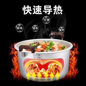 <b>Small</b> Aluminum Soup <b>Pot</b> 18-22cm Thickened Double Handle Heat Resistant 2.1-3L Capacity With <b>Lid</b> Energy Saving Hand Wash Only - Product Image 4