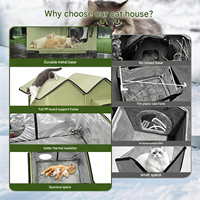 Novayapetix - Maison pour chien et chat surélevée, chauffée électriquement, imperméable, pour l'hiver, en polyester, avec tapis pour animaux errants