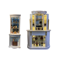 Meuble à vin en bois blanc classique, vitrine d'angle pour salon, meuble de salle à manger, bar européen, armoire à vin en bois pour la maison