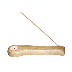 Luxury Incense Stick Holder with <b>T</b>-<b>light</b> Religious Use Japanese Incense Design Decorative Mango Wood Spiral Home Fragrance - Product Image 1