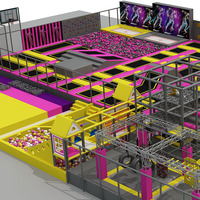 Equipo de parque de trampolín comercial Parque de trampolín interior multifunción para niños