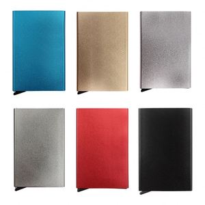 Portable Business Card Holder Slim Card <b>Wallet</b> <b>Metal</b> Case Pocket Business Card Protector - Product Image 1