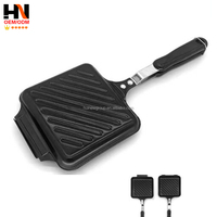 Plaque de cuisson pour sandwichs et toasts, moulée par pressage à chaud, pour camping en extérieur, compatible feu direct, avec clip de fixation pour bord de pot