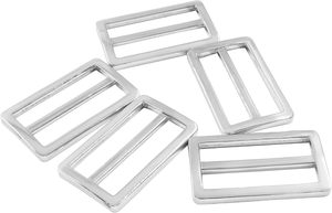 Boucles coulissantes métalliques en alliage de zinc pour sangles, attaches à trois glissières pour sangles en toile - Product Image 2