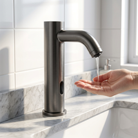 Robinet de lavabo moderne à poignée unique avec capteur sans contact et distributeur de savon intégré, idéal pour usage domestique et commercial – Meilleures ventes