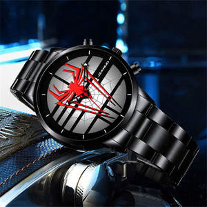 Nouvelle montre-bracelet cool à motif d'araignée pour hommes, montre à quartz avec grand cadran et bracelet en acier inoxydable - Product Image 1