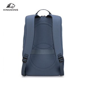 Kingsons <b>Backpack</b> Blue Unisex Laptop <b>Compartment</b> Zipper Closure Commuting Travel - Product Image 1