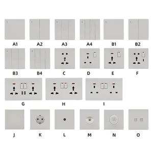 Factory wholesale bedroom living room 13A 250V types of electrical wall light switches socket