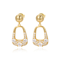 925 Sterling Silver Géométrique Hoop Boucles D'oreilles Femmes Cubique Zircone Cluster Boho Chic Bijoux Cadeau Unique Déclaration