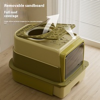 Pliable Fermé Écologique En Plastique Chat Litière Couvercle Entrée Supérieure Anti-éclaboussures Grande Capacité Pet Chat Toilette Pelle Tiroir