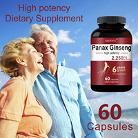 Compléments alimentaires à base de ginseng chinois Panax Plus 1000, énergie, Ashwagandha, extrait de racine de ginseng, capsules de ginseng rouge coréen
