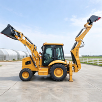 Backhoe Loader Hidrolik untuk Lokasi Konstruksi di Area Sempit, Backhoe Loader dengan Fungsi Front Loader dan Backhoe, Excavator Loader