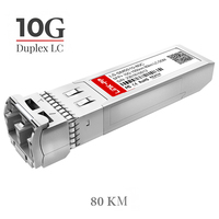 10G SFP+ 모듈 SMF 듀플렉스 LC 1550nm 80km 상용 광섬유 송수신기