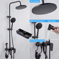 Robinet de douche en cuivre noir, ensemble de douche mural moderne et luxueux pour salle de bain