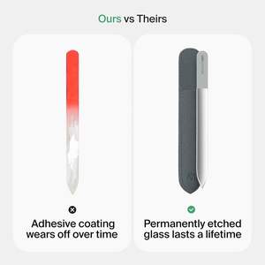 Lima de Uñas de Vidrio GERMANIKURE con Funda de Gamuza, Doble Cara, Grano Fino, para Manicura y Pedicura Profesional, Cuidado de Uñas, Regalo - Product Image 4