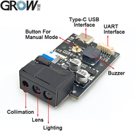 GROW GM69ro 1280*800 CMOS 1D/2D código de barras código QR DC5V módulo Lector de código de barras OCR pasaporte compatible con Arduino Android
