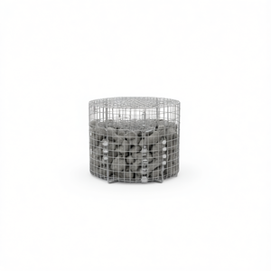 Gabion <b>Basket</b> Wire <b>Mesh</b> Container Silver Galvanized Iron Single Tier Standing Type Neatening <b>Storage</b> Industrial Style - Product Image 1