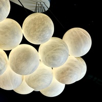 Prix usine albâtre TRIPLE BOLKY lustre personnalisé lampes en laiton moderne luxe Led suspension pour salle à manger