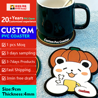 Individuelles Logo PVC Weiche Gummi-Untersetzer Hitzebeständige Kaffeetassen-Untersetzer Getränke-Untersetzer Kaffee-Tee-Matte Weiche PVC-Gummi-Untersetzer