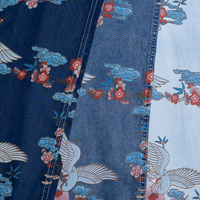 Tissu denim imprimé Crane 30S 100% Lyocell Écologique Garçons & Filles Doux Léger Couleurs Vives Échantillon Personnalisé Rapide 300M MOQ OEM