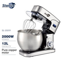 Nouvelle Machine à Pâtisserie Starlux Transfrontalière 12L 3 Vitesses, Mélangeur de Pâte Domestique Entièrement Automatique Multifonction Tout-en-un UE