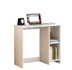 <span class=keywords><strong>Bureau</strong></span> d'ordinateur moderne blanc de 31,5 pouces avec étagère, table d'écriture minimaliste pour <span class=keywords><strong>bureau</strong></span> à domicile pour petits espaces - Product Image 1