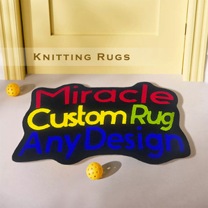 Alfombra de punto personalizada con patrón de ganchillo, Alfombra tejida trenzada, alfombras de lana, alfombra de punto anudada a mano para dormitorios de granja rústicos - Product Image 6