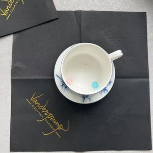 Servilletas de cóctel Airlaid negras de lámina dorada, servilletas de papel de lino de lujo de 10 "x 10", toallas suaves para cena, restaurante, fiesta de boda - Product Image 2