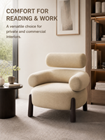 Fauteuil de salon moderne avec appui-tête rembourré, en cuir pleine fleur, pieds en bois de frêne blanc, idéal pour salon, hôtel, salle à manger – Vente directe usine OEM ODM