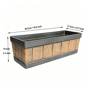 Jardinière décorative essentielle <span class=keywords><strong>pour</strong></span> balcon, <span class=keywords><strong>en</strong></span> forme de baril, <span class=keywords><strong>pour</strong></span> fenêtre, pot de fleurs, jardinière à légumes, aspect <span class=keywords><strong>bois</strong></span>, <span class=keywords><strong>pour</strong></span> extérieur, boîte de rangement <span class=keywords><strong>pour</strong></span> terrasse - Product Image 6