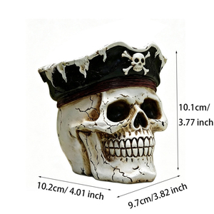 Vaso per Fiori in Resina 3D a Forma di Teschio <span class=keywords><strong>Pirata</strong></span> Europeo per Halloween, Ornamento Decorativo da Scrivania per Atmosfera Festiva - Product Image 5