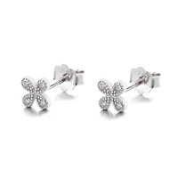 Großhandel Pure Silver Revolved Flower Design Ohrringe Ohr stecker Schmuck für Kinder Geschenk