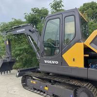 Mini-excavatrice hydraulique Volvo EC55D d'occasion, modèle original Volvo, à action fluide, idéale pour le terrassement de fondations de maisons dans des espaces étroits – Meilleure vente
