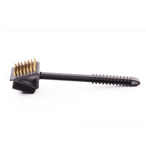Factory Price 3-in-1 BBQ Grill Cleaning <b>Brush</b> with Stainless Steel Bristles Heat Resistant & Non-Stick Includes <b>Scrub</b> Sponge - Product Image 1